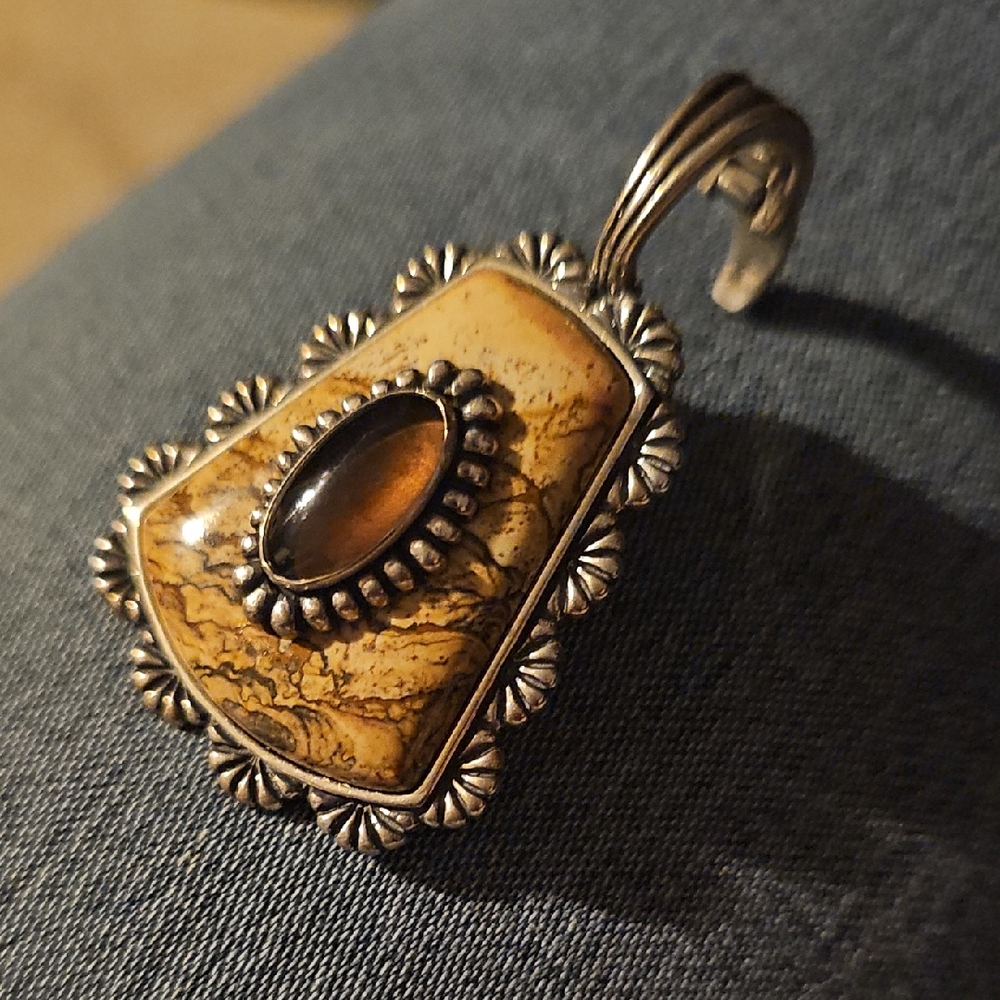 Carolyn Pollack Sterling Silver, Jasper And Tiger's Eye  Pendant ! :-)
